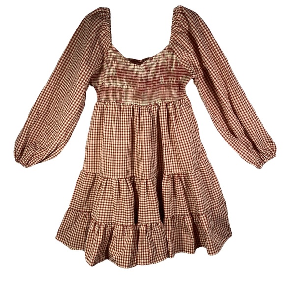 Pink Lily Dresses & Skirts - Pink Lily gingham smocked tiered prairie dress. Size Medium